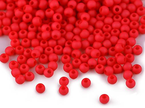 Plastové korálky 4mm, 200 ks (červené)