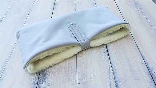 Detské doplnky - Rukávnik handmuff VLNIENKA double Merino wool GREY - 10979228_