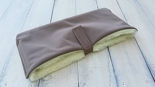 Rukavice - Rukávnik handmuff VLNIENKA double Merino wool BEIGE - 10979234_