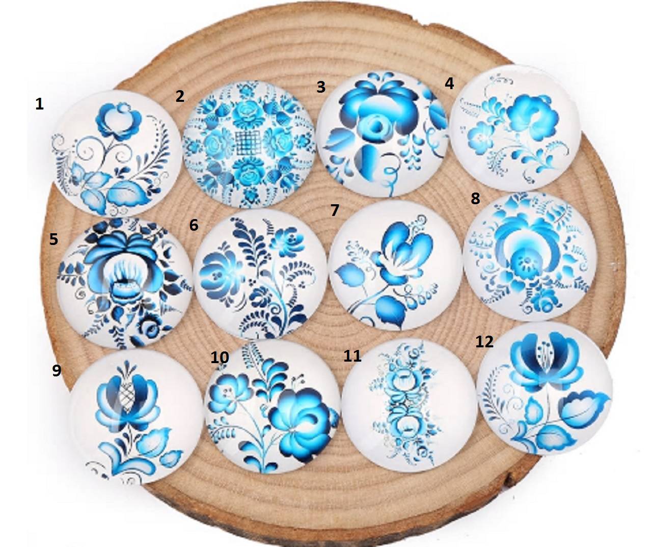 KA138 Kabošon modrý folk II  12 mm DOPREDAJ