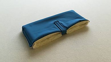 Rukavice - Rukávnik handmuff VLNIENKA double Merino wool PETROL BLUE - 10983082_