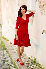 Šaty - Bambusové šaty červené Karkulka S/M - 10982382_