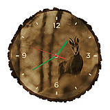 Hodiny - Drevené hodiny Kamzík vrchovský (Zelené ručičky) - 10983741_
