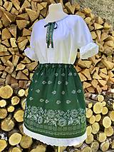 Šaty - Folklórny dámsky kroj zelený - 10984769_