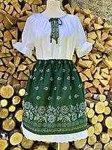 Šaty - Folklórny dámsky kroj zelený - 10984773_