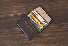Peňaženky - Kožená minimalistická peňaženka  (Zelená) - 10988030_