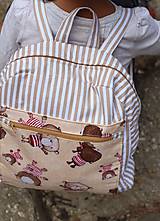 Detské tašky - Detský ruksak - pruhy a macko - 10988334_