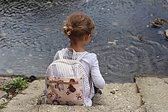 Detské tašky - Detský ruksak - pruhy a macko - 10988336_