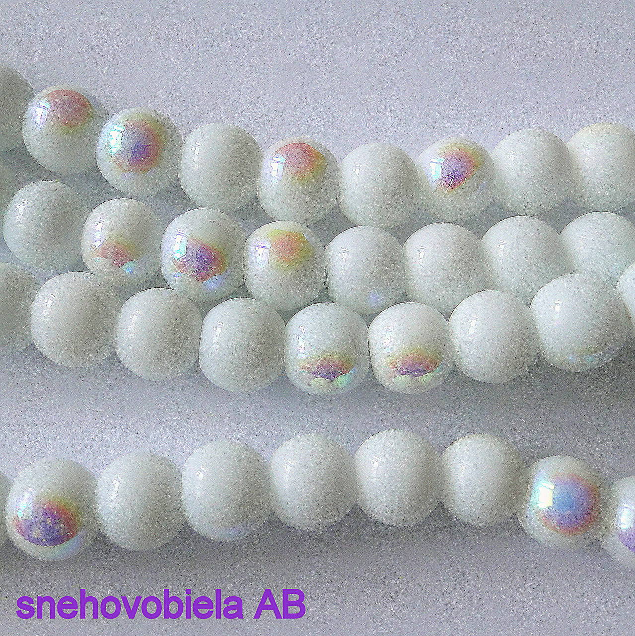 CrystaLine Beads™-8mm-1ks (snehovobiela AB)