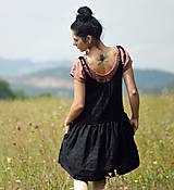 Šaty - Lněné šaty /šatovka černá - 10990683_