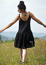 Šaty - Lněné šaty /šatovka černá - 10990687_