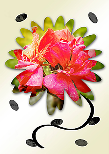 Grafika - Kvety v kvete (drobný) (plné vášne) - 10989733_