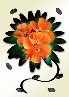 Grafika - Kvety v kvete (drobný) (živý oheň) - 10990004_