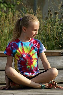 Detské oblečenie - Batikované tričko - špirála - 10994619_