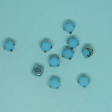 Iný materiál - štrasové kamienky kruhové 6 mm  (modré kruh 6mm) - 10992137_