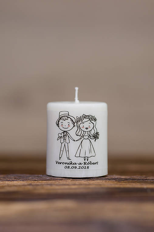 Menovka alebo darček pre svadobčanov - Sviečka - Vzor č.10