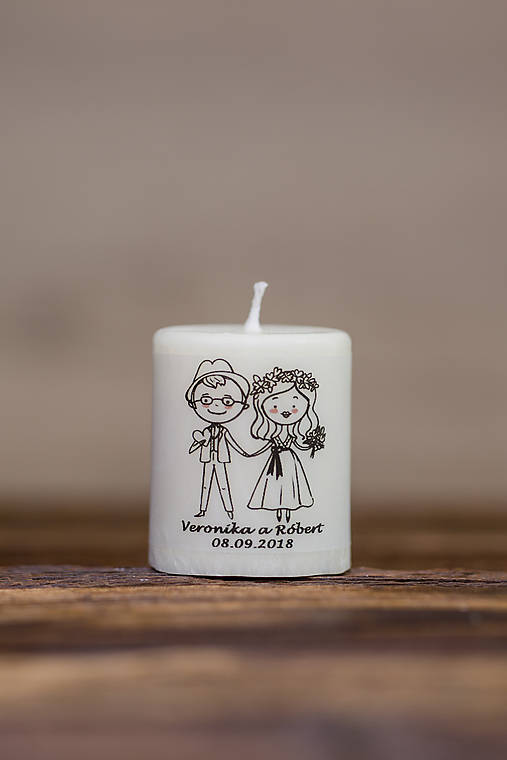 Menovka alebo darček pre svadobčanov - Sviečka - Vzor č.10