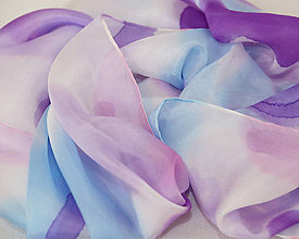 Šatky - Hedvábný šátek Dívčí sen v lila - 10996683_