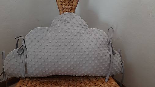 Detský textil - Vankúšový mantinel 60 x 35 cm minky (Šedá) - 10999057_