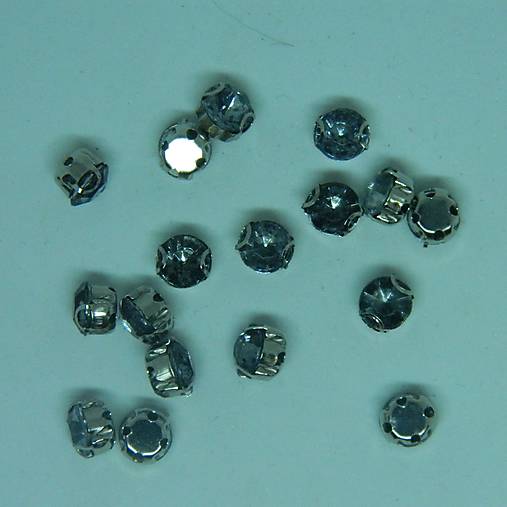  - štrasové kamienky kruhové 6 mm sklenené (sivé) - 11000615_