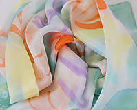 Šatky - Hedvábný šátek Květinový akvarel - 10999828_