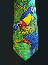 Kravata hedvábná Papoušek