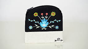 Peňaženka ručne maľovaná-farebné kvety