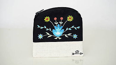Peňaženky - Peňaženka ručne maľovaná-farebné kvety - 11004245_