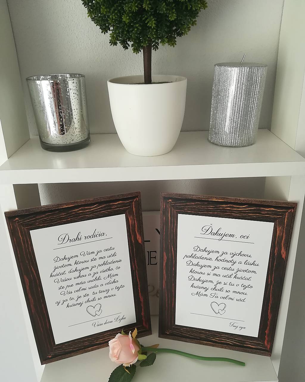 Svadobná tabuľka (1ks) - poďakovanie rodičom  (Drevený rám (potlač))