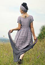 Šaty - Lněné šaty zavinovací Lila - 11003817_