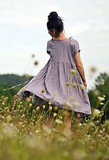 Šaty - Lněné šaty zavinovací Lila - 11003823_
