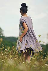 Šaty - Lněné šaty zavinovací Lila - 11003824_