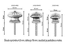 Nábytok - Úchytka - knopka kobalt velká - vzor ROZETA - 11007515_