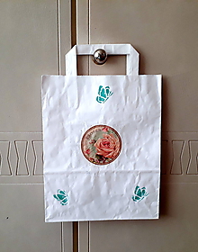 Papiernictvo - darčeková taška ružička - 11011629_