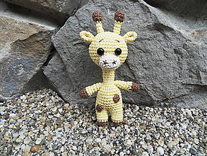 Hračky - Milučká háčkovaná žirafka - malá - žltohnedá - 11010784_