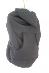 Detský textil - softshellová kapsa s odopínateľným flisom bez aplikácie s vykrojeným vreckom (Tyrkysová) - 11014309_