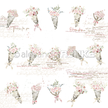 Papier - Vzorovaný papier A. Renke Kytice ruží - 11013380_