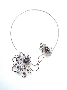 Náhrdelníky - Brošňa / náhrdelník / prívesok "Scarlett O´Hara" šperk 3v1, perly - 11014422_