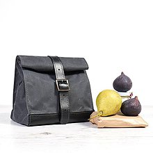 Iné tašky - Sivý lunchbox. Taška na jedlo. (s rukoväťou) - 11012240_