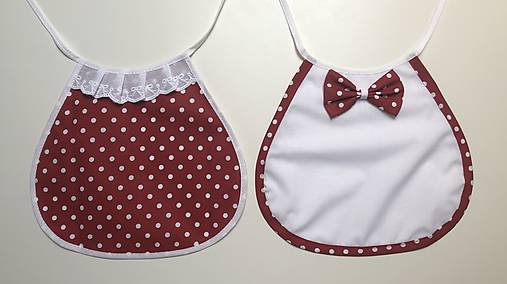 Iné doplnky - Svadobné podbradníky "on a ona" bielo-červené - 11012203_