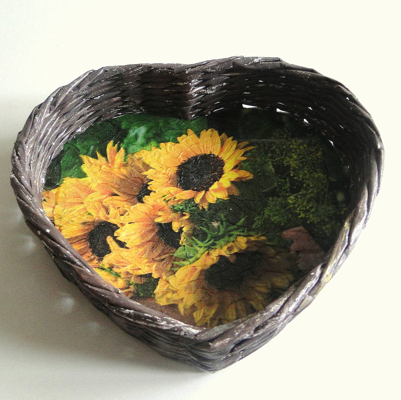 Košík-srdiečko  (slnečnice)