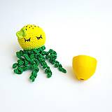 Hračky - Háčkovaná chobotnička Háčkovaný mojkáčik pre bábätko (citrónová) - 11016905_