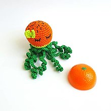 Hračky - Háčkovaná chobotnička (pomarančová) - 11016902_