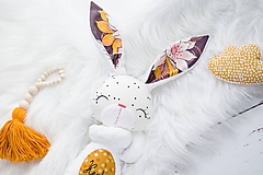 Hračky - Zajačik biely kvetovaný - 11020219_