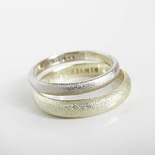 Prstene - Sme párik Trblietavý :-) Obrúčky pieskované, zlaté AU585 - 11019272_