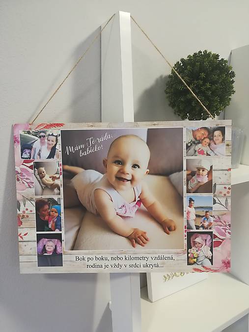 Tabuľka pre babku, dedka (S veľkou fotkou uprostred)
