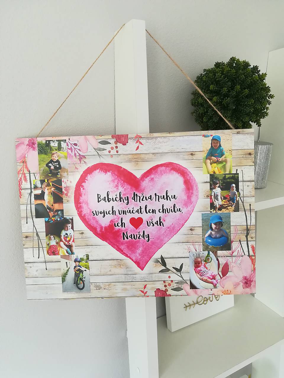 Tabuľka pre babku, dedka (So srdiečkom uprostred)