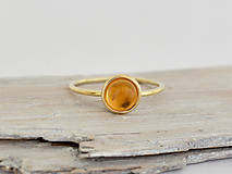 Prstene - 585/1000 zlatý prsteň s prírodným citrínom - 11024481_