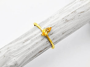 Prstene - 585/1000 zlatý prsteň s prírodným citrínom - 11028028_