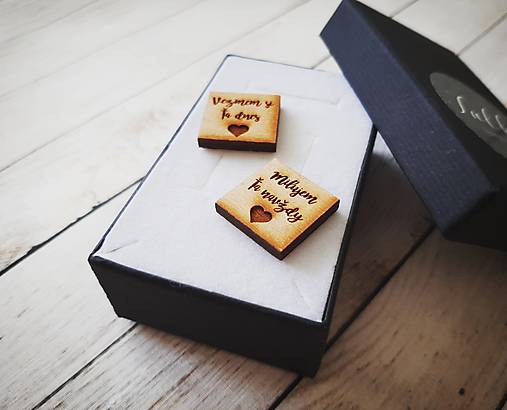 Pánske šperky - Manžetové gombíky drevené  - 11025924_